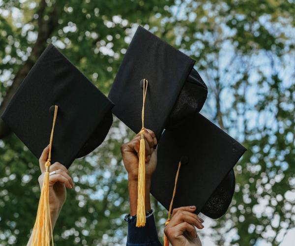 A Group of Person Holding Graduation Cap